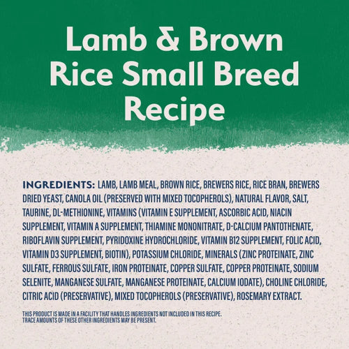 Natural Balance Limited Ingredient Diet Lamb & Brown Rice Small Breed Recipe Dry Dog Food (4.5 lb)