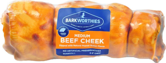 Barkworthies Beef Cheek Dipped Peanut Butter Dog Treat (Medium)