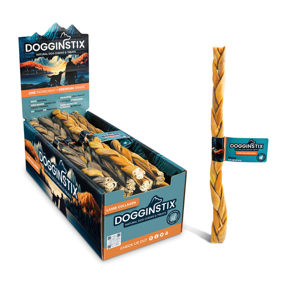 Dogginstix Braided Lamb Collagen Dog Treats