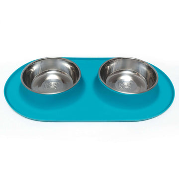 Messy Mutts Double Silicone Dog Feeder with Stainless Bowls