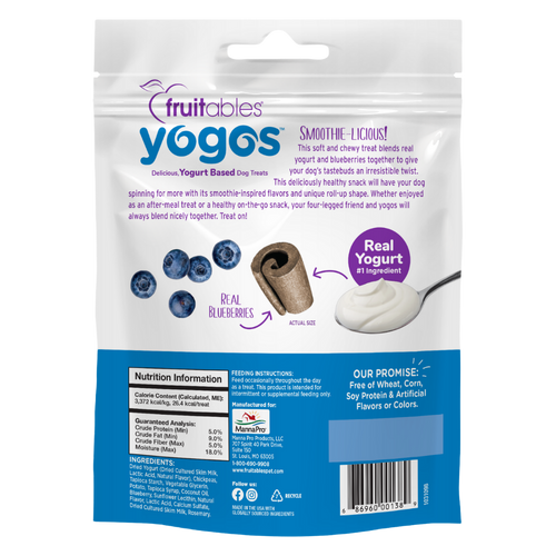 Fruitables Yogos Blueberry with Real Yogurt Dog Treats