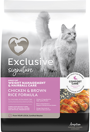 Exclusive® Signature Adult Cat Weight Management & Hairball Care Chicken & Brown Rice Formula Cat Food