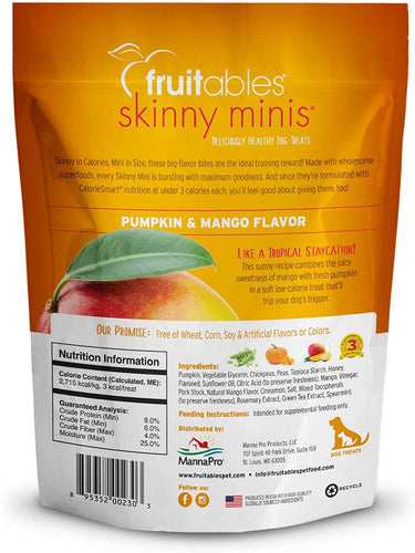 Fruitables Chewy Skinny Minis Pumpkin Mango Flavor Dog Treats