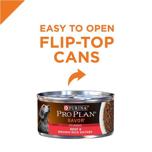 Purina Pro Plan Savor Adult Beef & Brown Rice Canned Dog Food
