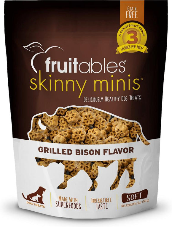 Fruitables Skinny Minis Grilled Bison Flavor Soft & Chewy Dog Treats