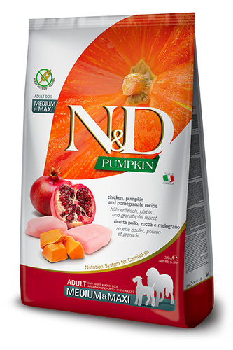 Farmina N&D Pumpkin Grain-Free Canine Chicken, Pumpkin and Pomegranate Adult Medium & Maxi Dog food