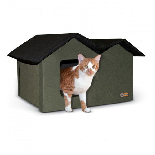 K&H Pet Products Thermo Outdoor Kitty House Extra-Wide (Heated & Unheated) (Red, Heated)