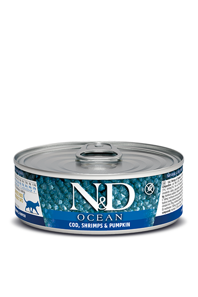 Farmina N&D Ocean Cod Shrimp & Pumpkin Recipe Adult Wet Cat Food (2.8 Oz, Single)