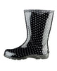 Sloggers Women's Rain & Garden Boots Black/White Polka Dot