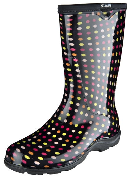 Sloggers Women's Rain & Garden Boots Multi Color Pin Dot (Size 6)