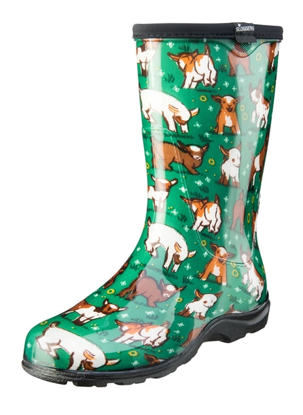 Sloggers Women's Rain & Garden Boot Goats Green Grass Design