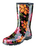 Sloggers Women's Rain & Garden Boot Spring Sunrise Black Design