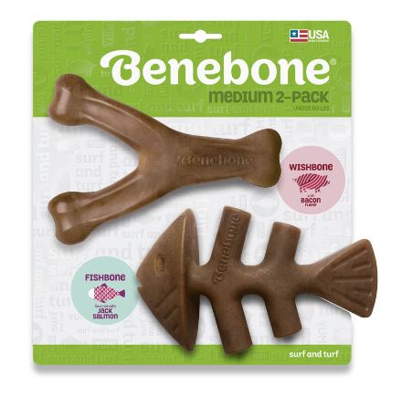 Benebone Fishbone/Wishbone Combo Dog Toy
