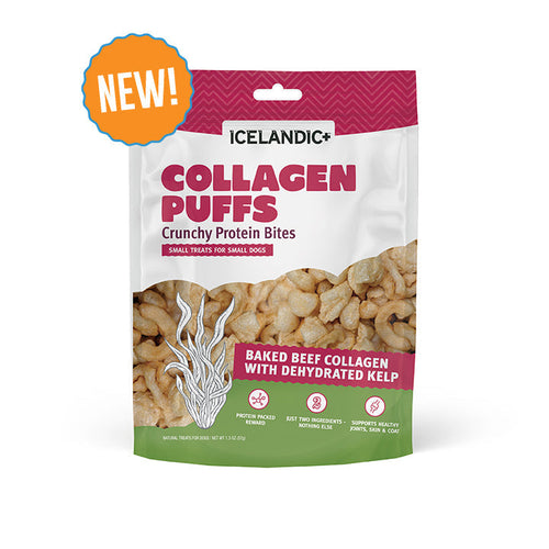 Icelandic Beef Collagen Puffs with Kelp Treats for Small Dogs