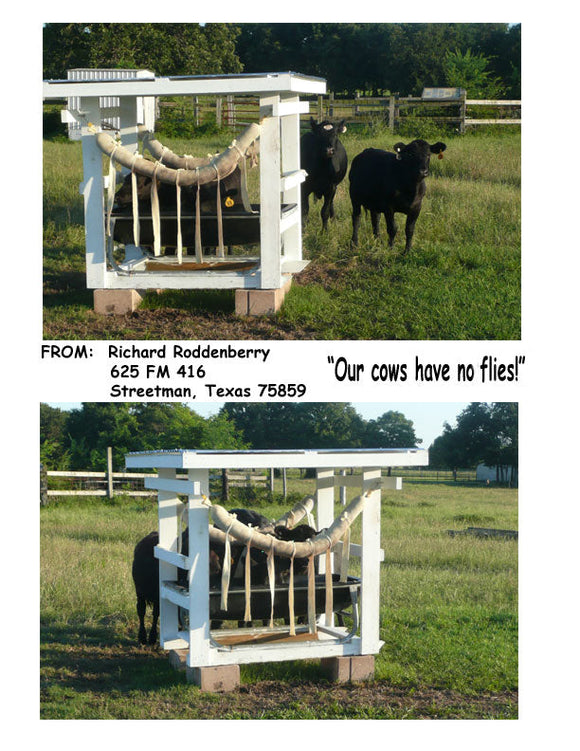 P H White Cow Life Cattle Rub Feeders & Plans