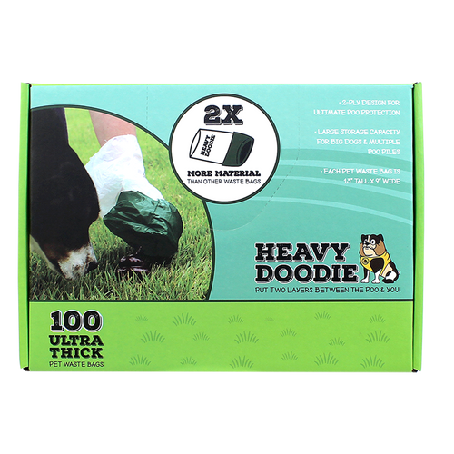 PET ADVENTURES WORLDWIDE Heavy Doodie Ultra-Thick Dog Waste Bags 100ct