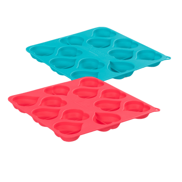 Messy Mutts Heart Shape Silicone Bake and Freeze Dog Treat Maker Molds