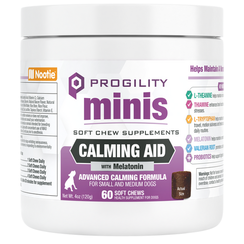 Nootie Mini Progility Calming Aid Soft Chew Supplement For Small and Medium Dogs (60 Count)