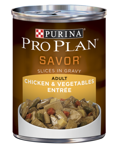 Purina Pro Plan SAVOR Adult Chicken & Vegetables Entrée Slices In Gravy Wet Dog Food