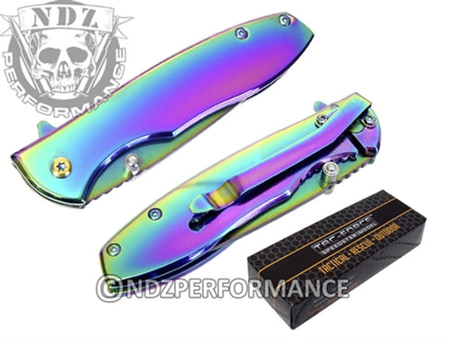 Tac Force Rainbow Titanium Speedster Assisted Opening Pocket Knife
