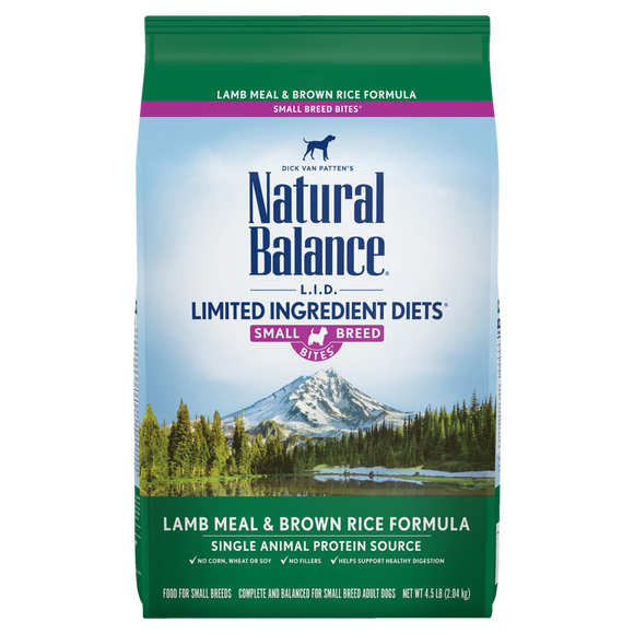 Natural Balance L.I.D. Limited Ingredient Diets Lamb Meal & Brown Rice Small Breed Bites Dry Dog Formula