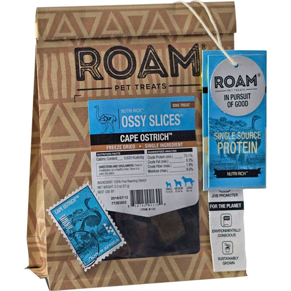 Roam Ossy Slices Cape Ostrich Dog Treat