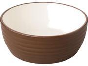 STONEWARE DOG DISH BRN 7IN