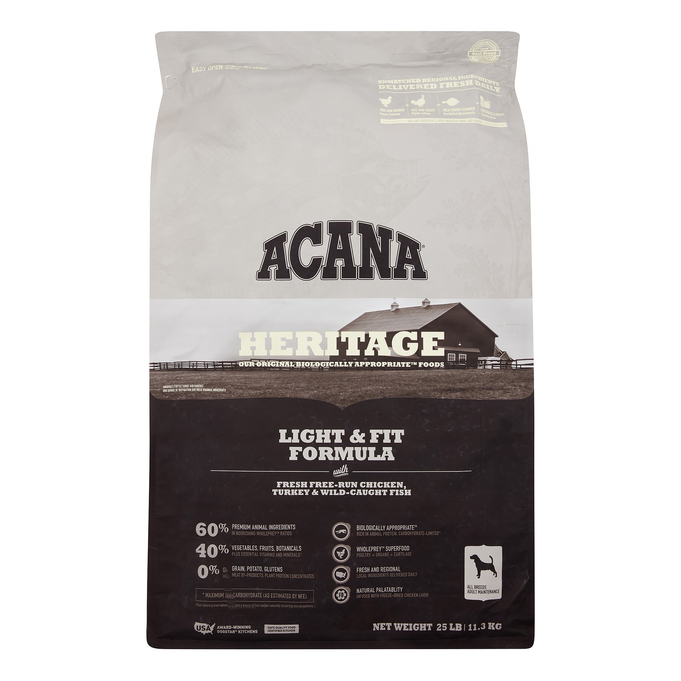 ACANA HTG DOG LIGHT&FIT 25LB