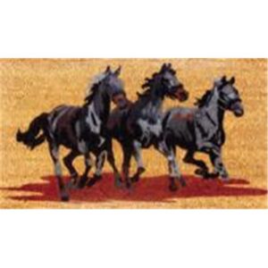 WELCOME MAT 3 HORSES RUNNING