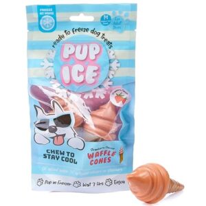 PUP ICE STRAWB WAFFLE CONE 2PK