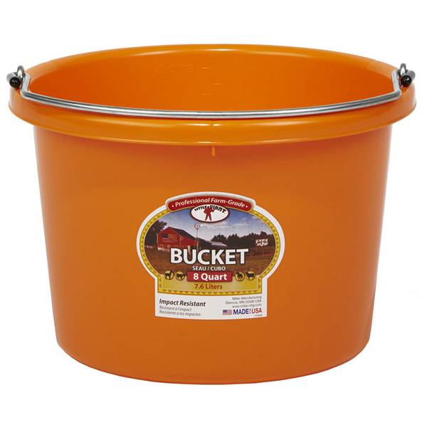 BUCKET ROUND 8QT ORANGE LG