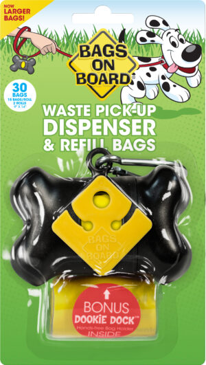 BAGS DISPENSER BONE BLACK 30PK
