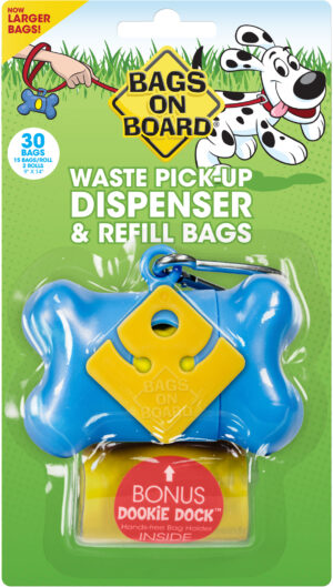 BAGS DISPENSER BONE BLUE 30PK
