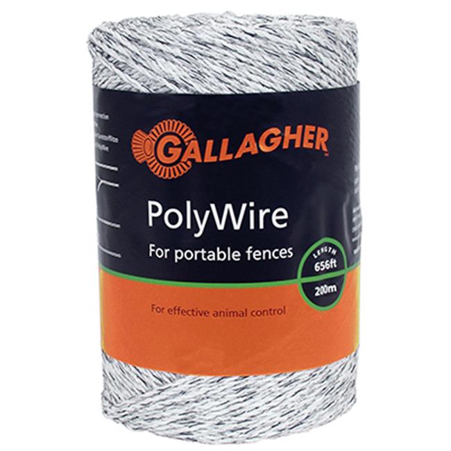 POLYWIRE 656 FT 1/16" WHT GALLAG
