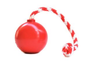 CHERRY BOMB DOG TOY MED RED