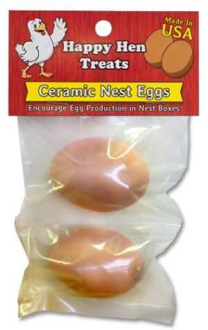 CERAMIC NEST EGG 2 PK BROWN