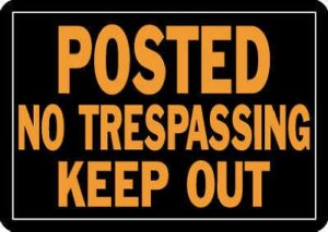SIGN NO TRESPASSING 10 X 14