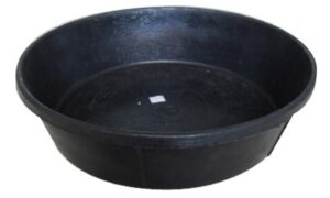 FEED PAN 15 GAL BLACK RUBBER