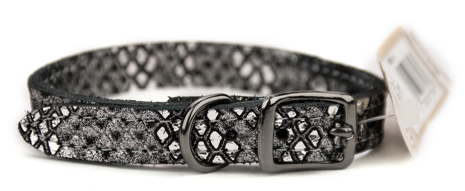 LTHR COLLAR NAT SLV 1/2"X14"