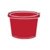 BUCKET ROUND 8QT RED FF