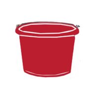 BUCKET ROUND 8QT RED FF