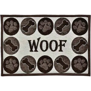 WOOF MAT BROWN 12" X 19"