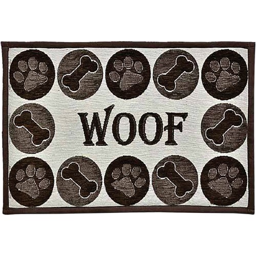 WOOF MAT BROWN 12" X 19"