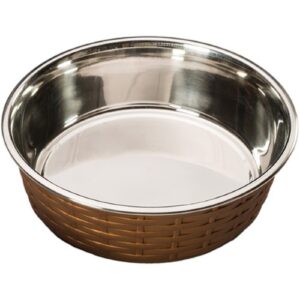 BASKETWEAVE DOG DISH CP 55OZ