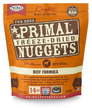 PRIMAL DOG FZ DR NUGS BEEF 14OZ