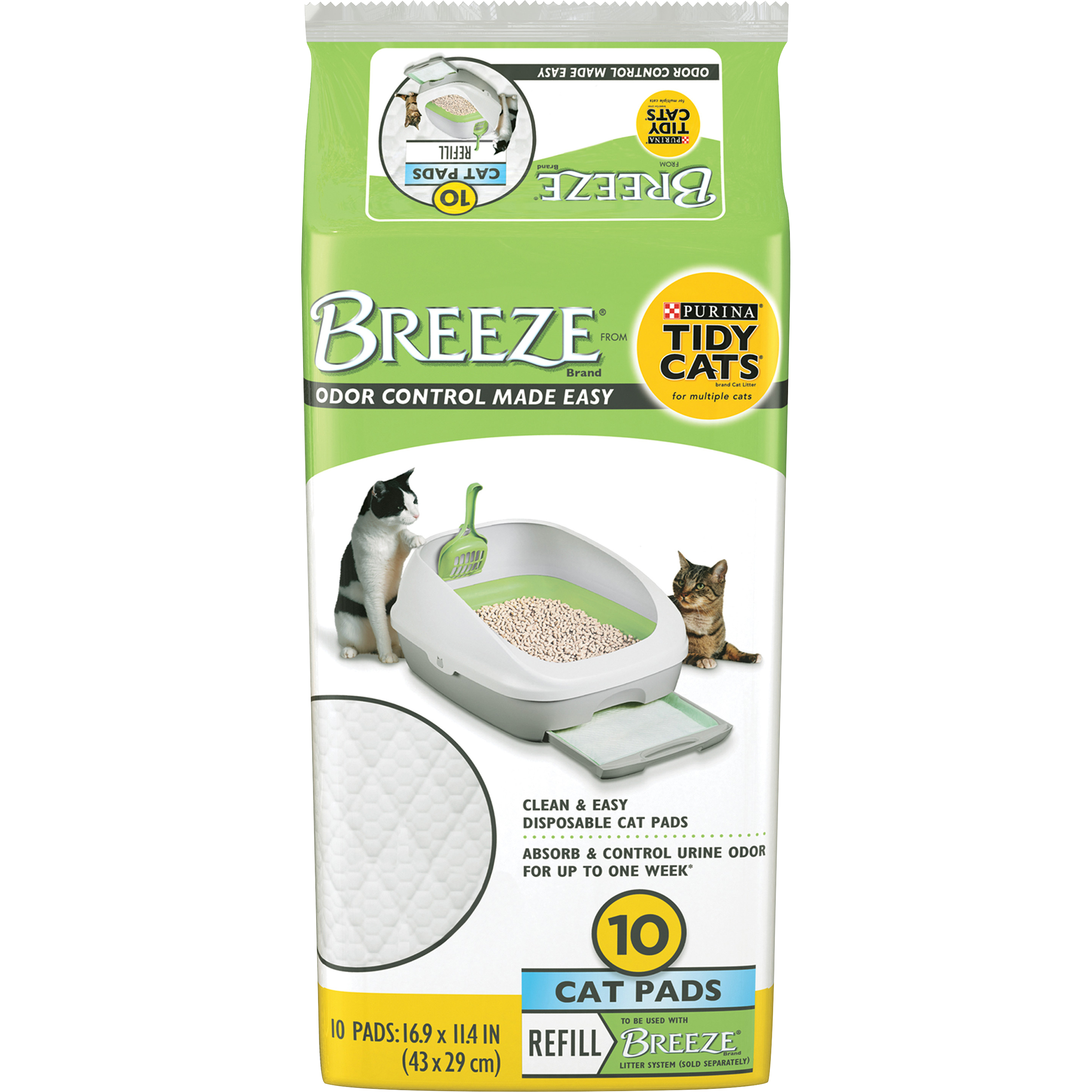 TIDY CAT BREEZE CATPAD 10CT