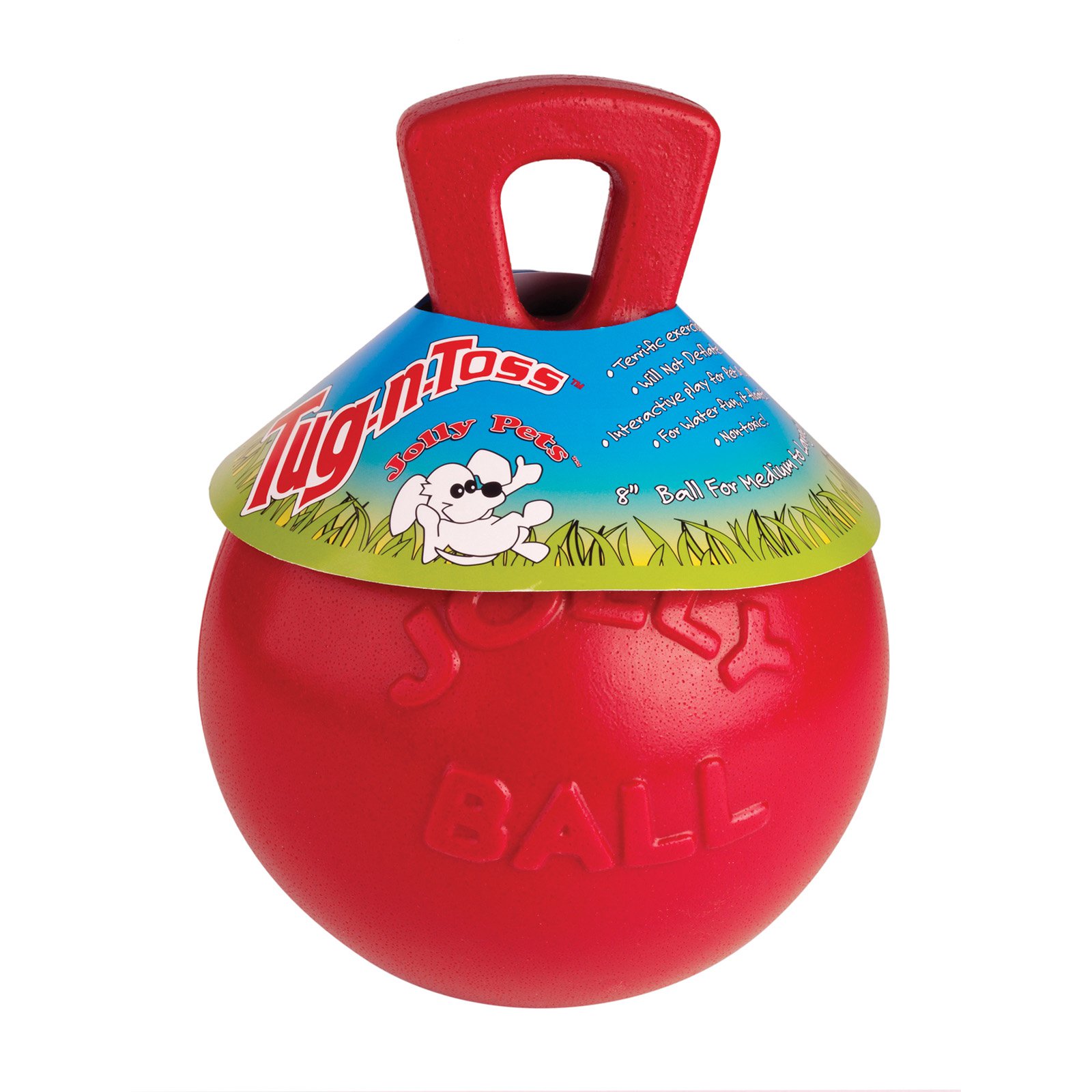 TUG-N-TOSS DOG TOY RED 8"