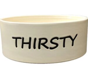 THIRSTY DOG DISH TAN 7"