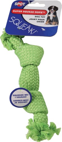 SUPER SQK ROPE DOG TOY 9IN