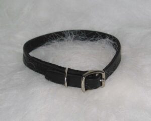 COLLAR DOG 3/8X12 LEATHER BL